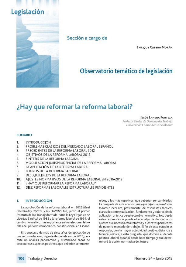 ¿Hay que reformar la reforma laboral?