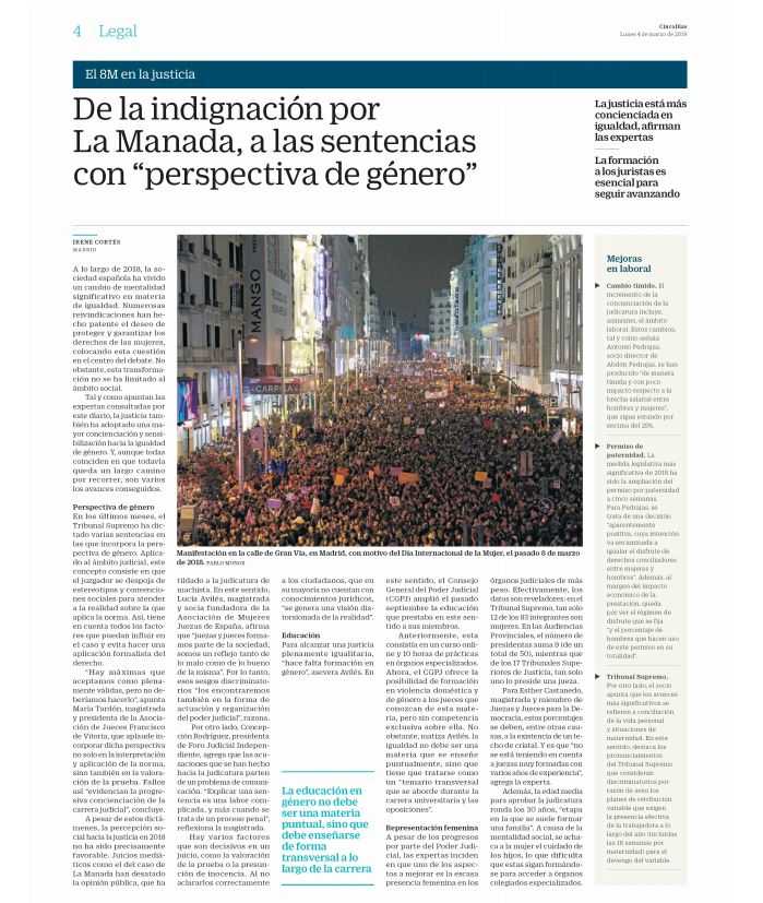 De la indignación por La Manada, a las Sentencias con "perspectiva de género"