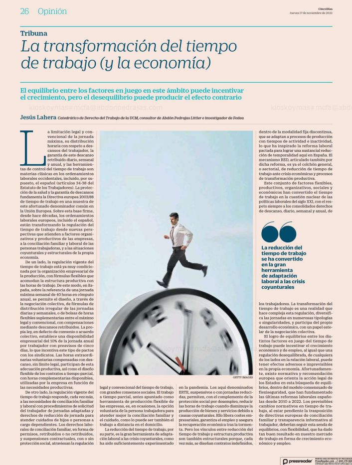 La transformación del tiempo de trabajo (y la economía)