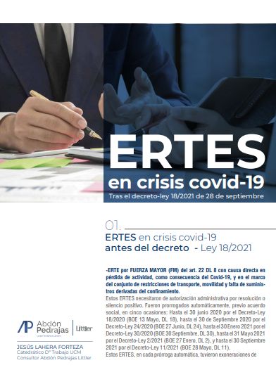 ERTES en crisis covid-19. Tras el decreto-ley 18/2021 de 28 de septiembre 