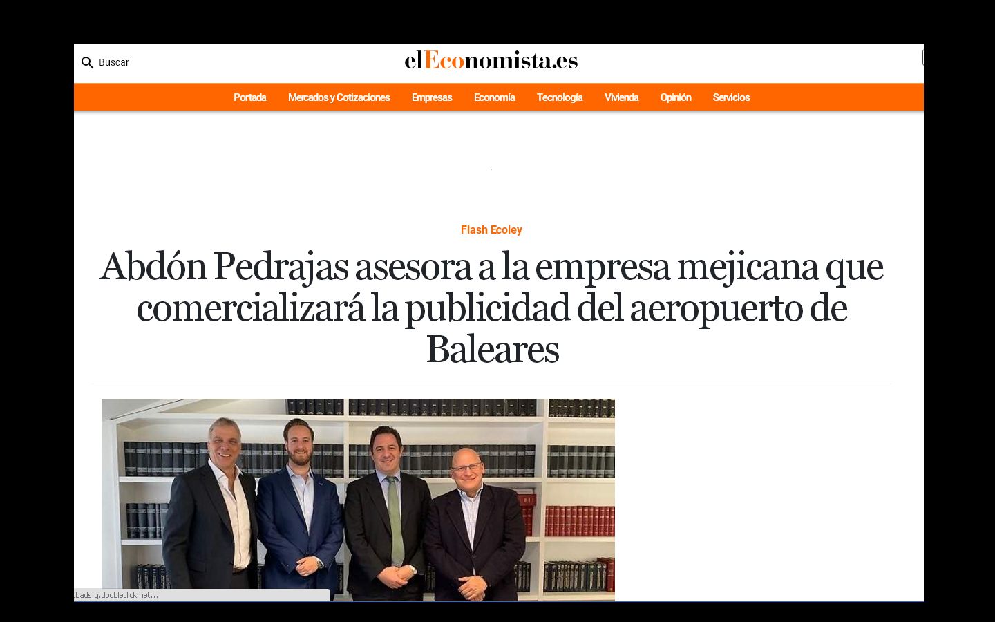 Abdón Pedrajas asesora a la empresa mejicana que comercializará la publicidad del aeropuerto de Baleares 