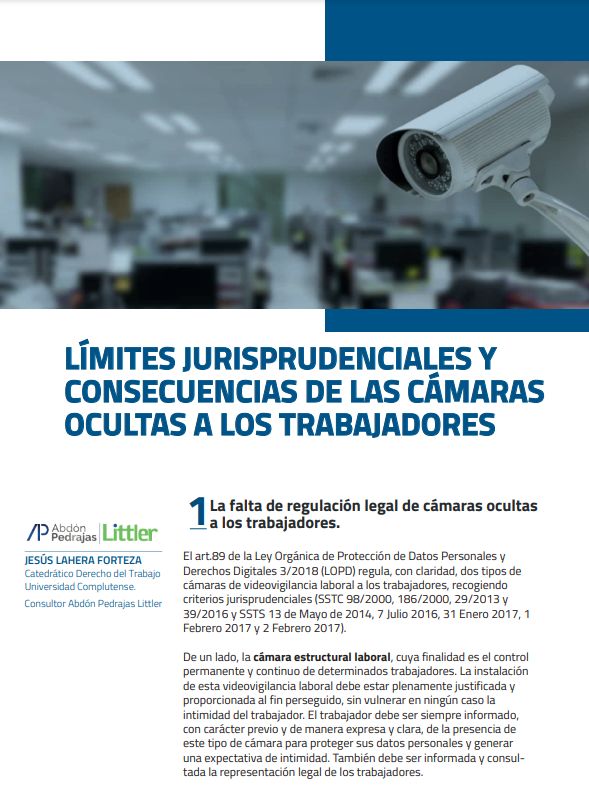 Límites jurisprudenciales y consecuencias de las cámaras ocultas a los trabajadores