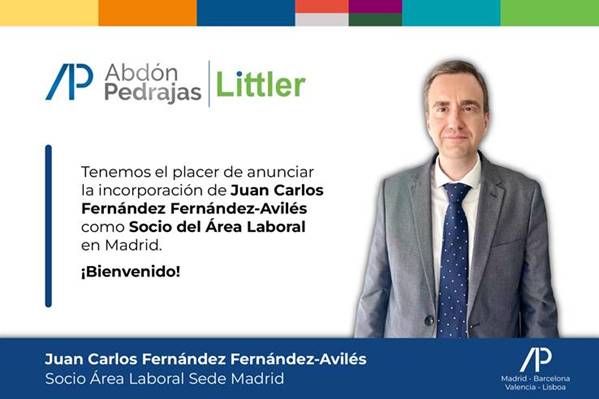 Tenemos el placer de anunciar la incorporación de Juan Carlos Fernández Fernández-Avilés como Socio del Área Laboral en Madrid. ¡Bienvenido!.