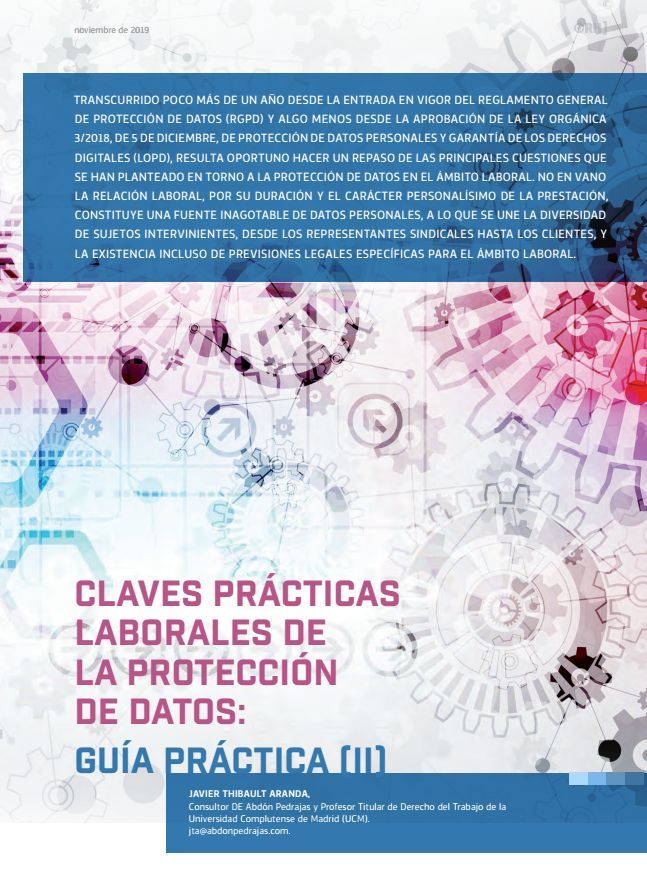 CLAVES PRÁCTICAS LABORALES DE LA PROTECCIÓN DE DATOS: GUÍA PRÁCTICA (II)