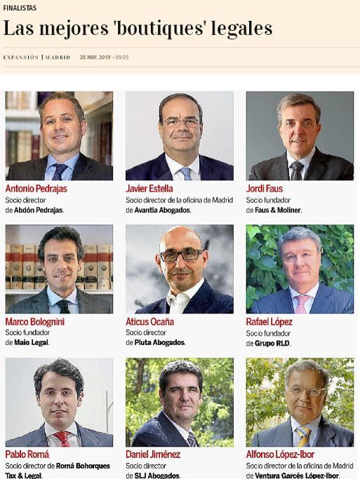 IV Edición Premios Jurídicos Expansión.- Abdón Pedrajas nominada por 3ª edición consecutiva como Mejor Boutique Legal de España.