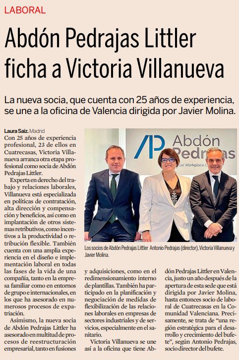 Abdón Pedrajas Littler ficha a Victoria Villanueva