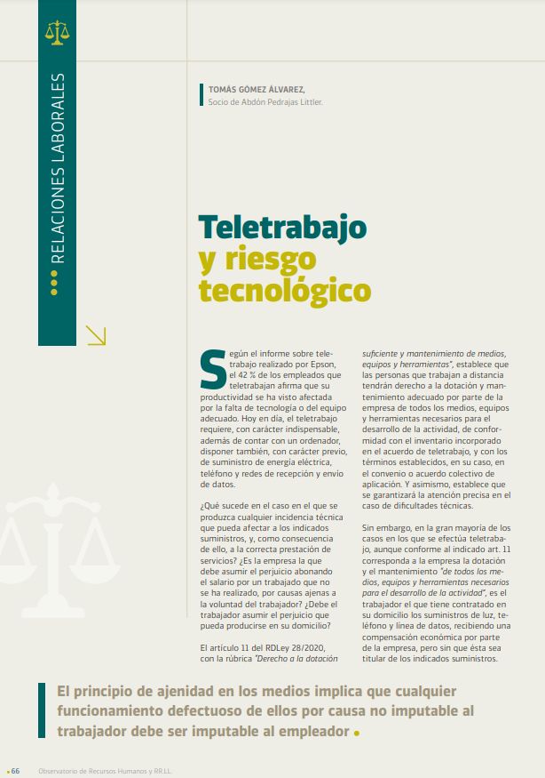 Teletrabajo y riesgo tecnológico