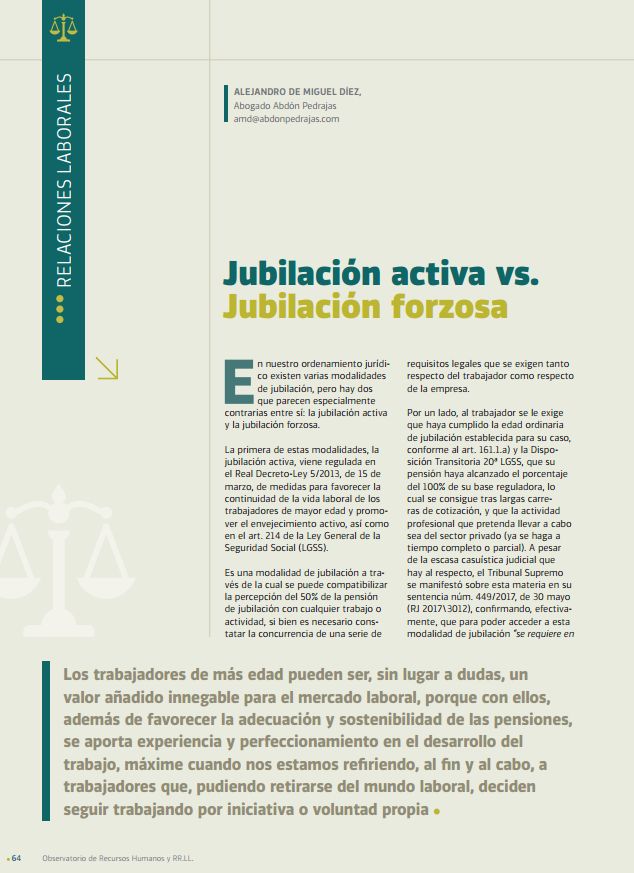 Jubilación Actica vs. Jubilación Forzosa