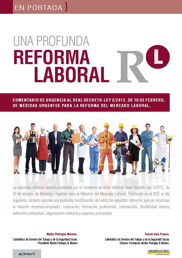 PUBLICACION  OBS N MARZO: UNA PROFUNDA REFORMA LABORAL PARA UNA NUEVA RELACION ENTRE EMPRESA Y EMPLEADO