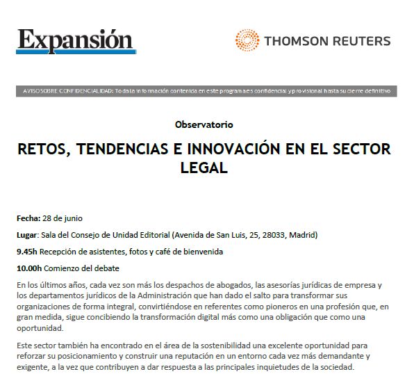 RETOS, TENDENCIAS E INNOVACIÓN EN EL SECTOR LEGAL