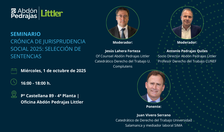 FORMACIÓN INTERNA | SEMINARIO - CRÓNICA DE JURISPRUDENCIA SOCIAL 2025: SELECCIÓN DE SENTENCIAS
