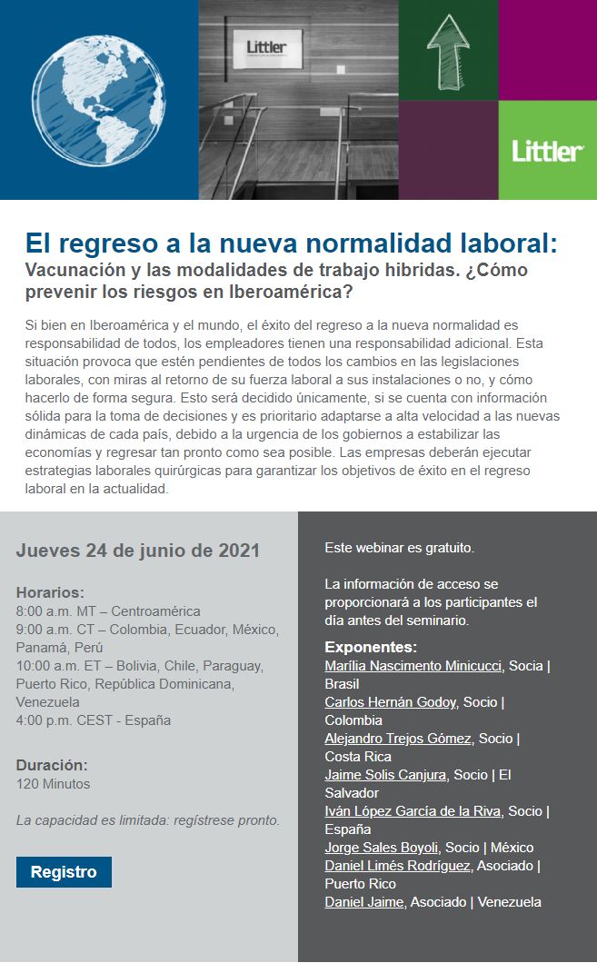 SEMINARIO LITTLER -  EL REGRESO A LA NUEVA NORMALIDAD LABORAL