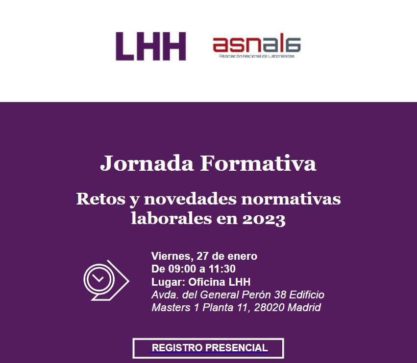 JORNADA FORMATIVA.- Retos y novedades normativas laborales en 2023