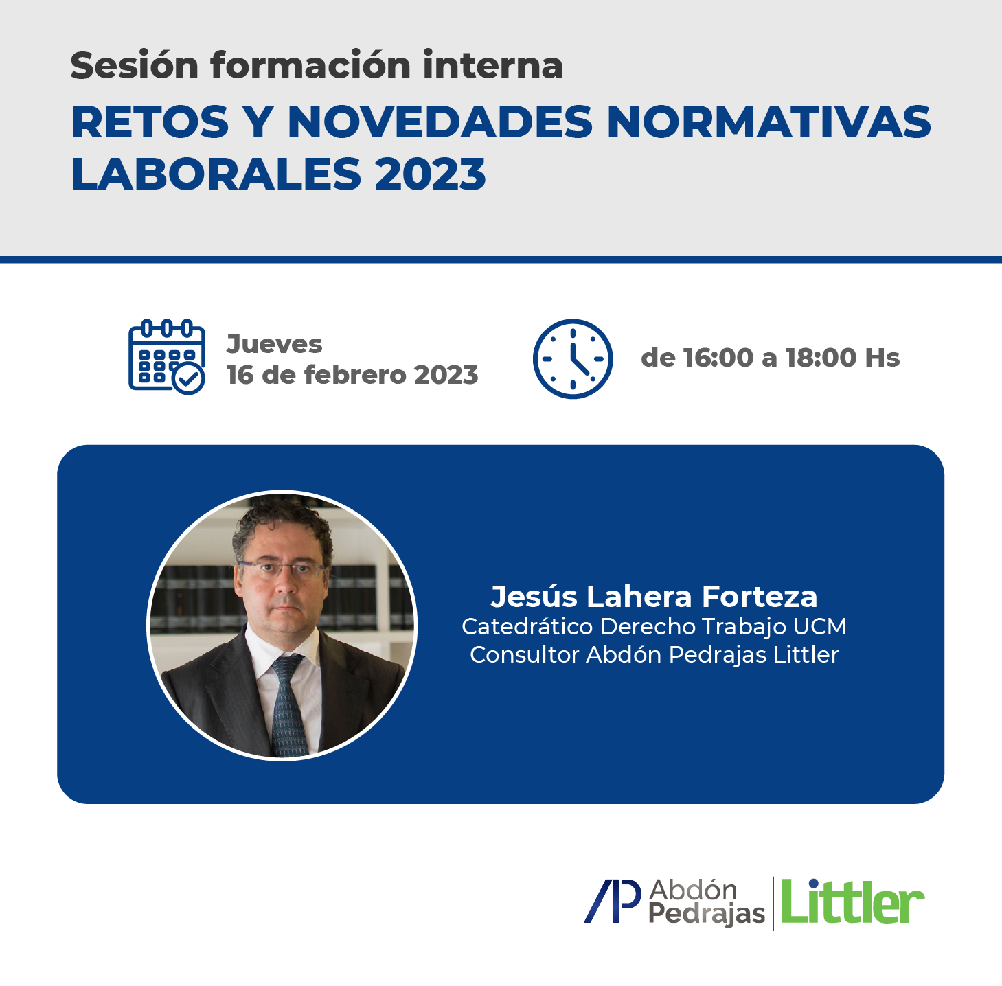 SESIÓN FORMACIÓN INTERNA.- RETOS Y NOVEDADES NORMATIVAS LABORALES 2023