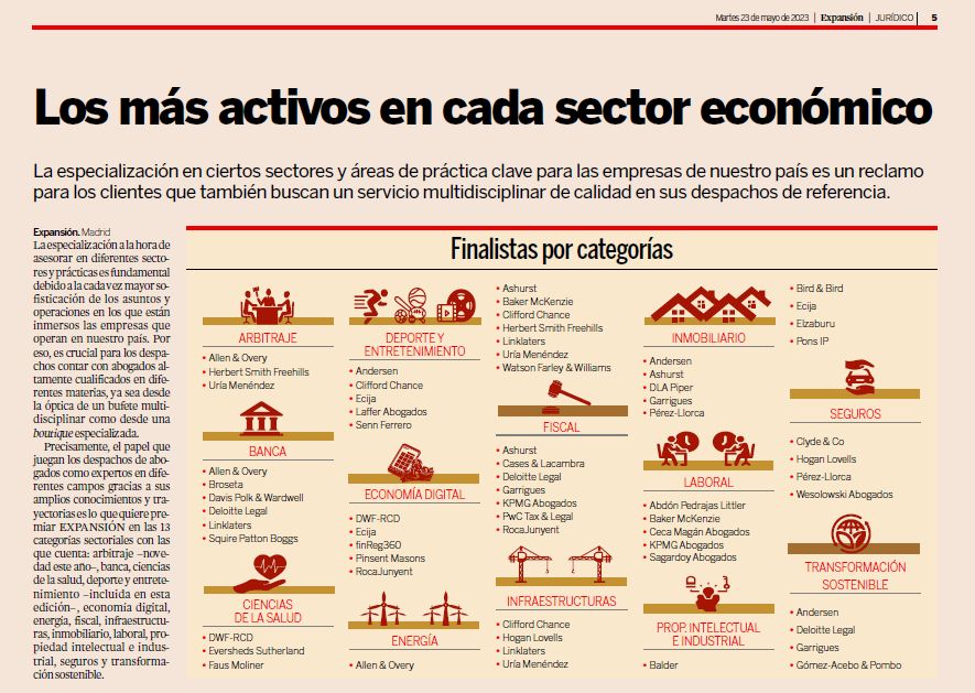 Abdón Pedrajas nominada como Mejor Despacho Laboral de España  VIII Edición de los Premios Expansión Jurídico