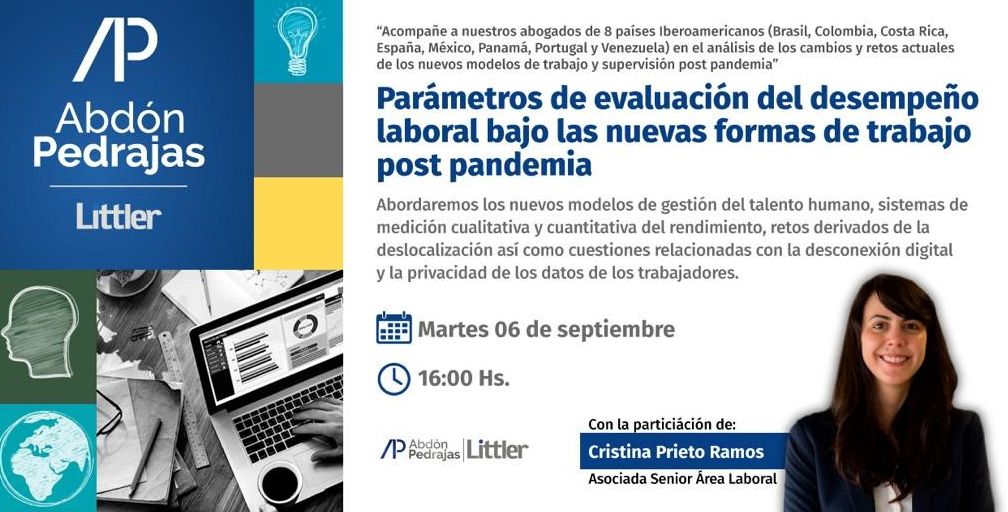 WEBINAR -  PARÁMETROS DE EVALUACIÓN DEL DESEMPEÑO LABORAL BAJO LAS NUEVAS FORMAS DE TRABAJO POST PANDEMIA