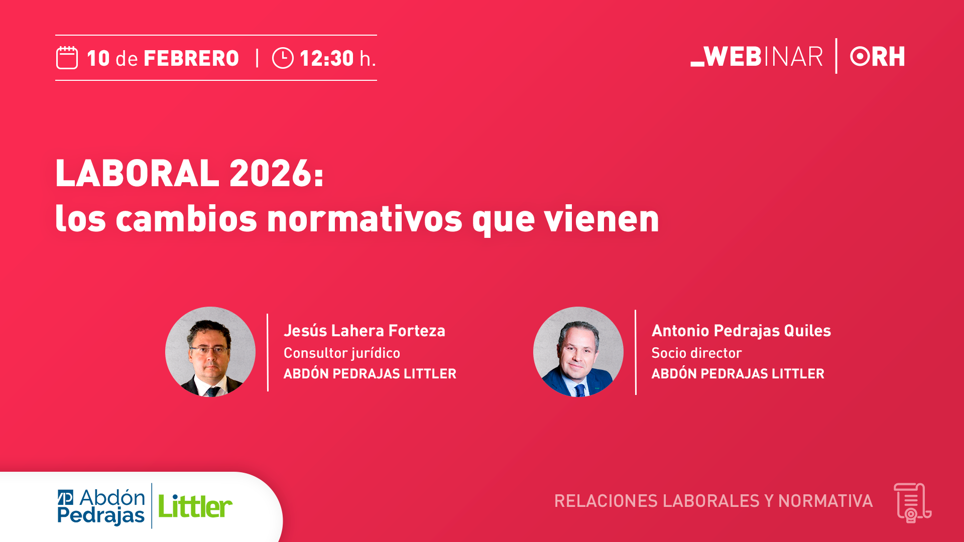 Webinar �Laboral 2026 � Los cambios normativos que vienen�